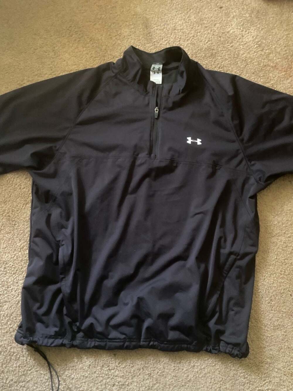 Under Armour Short Sleeve Half Zip Windbreaker Size XXL Black